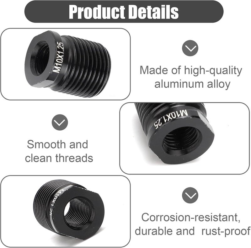 Linkstyle Gear Shift Knob Adapter Kit, 5-Pack Aluminum Alloy Thread Adapters, Quick Install with M8/M10/M12x1.25 M10/M14x1.5 for Car Truck SUV - Image 3